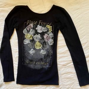 UO French Rose Backless Graphic Top